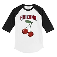 Toddler Tiny Turnip White Arizona Diamondbacks Cherries 3/4-Sleeve Raglan Baseball T-Shirt