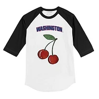 Youth Tiny Turnip White Washington Nationals Cherries 3/4-Sleeve Raglan Baseball T-Shirt