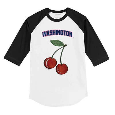 Youth Tiny Turnip White Washington Nationals Cherries 3/4-Sleeve Raglan Baseball T-Shirt