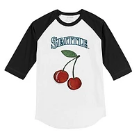 Youth Tiny Turnip White Seattle Mariners Cherries 3/4-Sleeve Raglan Baseball T-Shirt