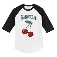 Youth Tiny Turnip White Seattle Mariners Cherries 3/4-Sleeve Raglan Baseball T-Shirt