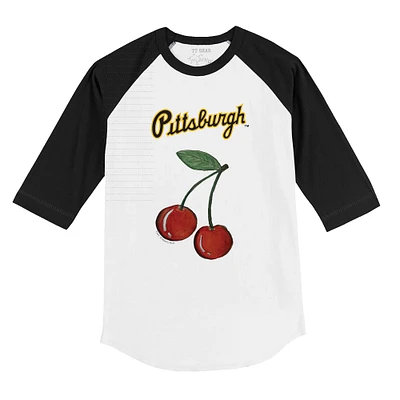 Youth Tiny Turnip White Pittsburgh Pirates Cherries 3/4-Sleeve Raglan Baseball T-Shirt