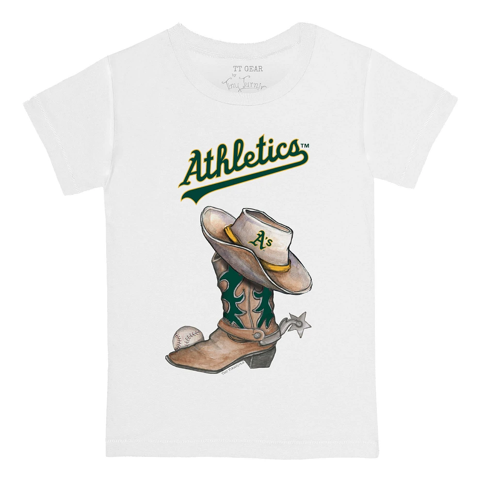 Infant Tiny Turnip White Athletics Cowboy Boot T-Shirt