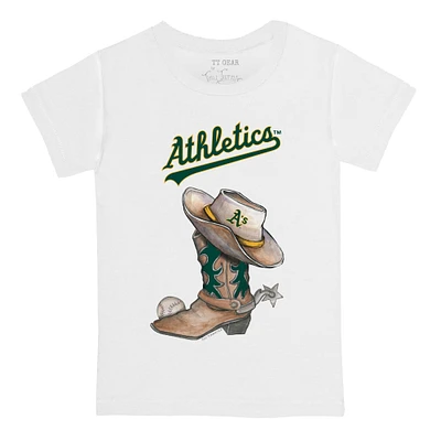 Infant Tiny Turnip White Athletics Cowboy Boot T-Shirt