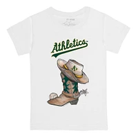 Infant Tiny Turnip White Athletics Cowboy Boot T-Shirt