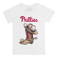 Infant Tiny Turnip White Philadelphia Phillies Cowboy Boot T-Shirt