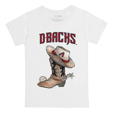 Infant Tiny Turnip White Arizona Diamondbacks Cowboy Boot T-Shirt
