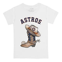Infant Tiny Turnip White Houston Astros Cowboy Boot T-Shirt
