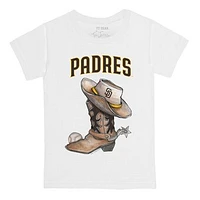 Infant Tiny Turnip White San Diego Padres Cowboy Boot T-Shirt