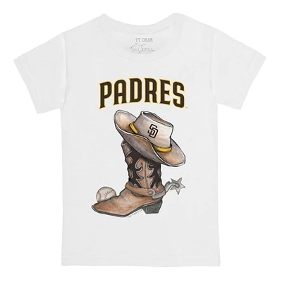 Infant Tiny Turnip White San Diego Padres Cowboy Boot T-Shirt