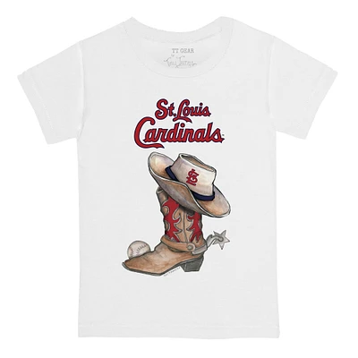 Infant Tiny Turnip White St. Louis Cardinals Cowboy Boot T-Shirt