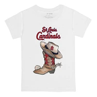 Infant Tiny Turnip White St. Louis Cardinals Cowboy Boot T-Shirt