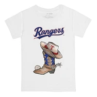Infant Tiny Turnip White Texas Rangers Cowboy Boot T-Shirt