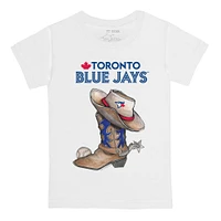 Infant Tiny Turnip White Toronto Blue Jays Cowboy Boot T-Shirt