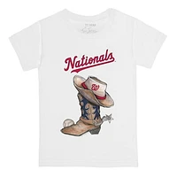 Toddler Tiny Turnip White Washington Nationals Cowboy Boot T-Shirt