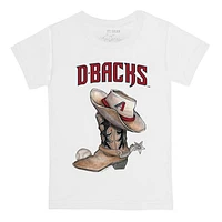 Toddler Tiny Turnip White Arizona Diamondbacks Cowboy Boot T-Shirt