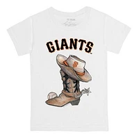 Toddler Tiny Turnip White San Francisco Giants Cowboy Boot T-Shirt