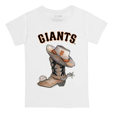 Toddler Tiny Turnip White San Francisco Giants Cowboy Boot T-Shirt