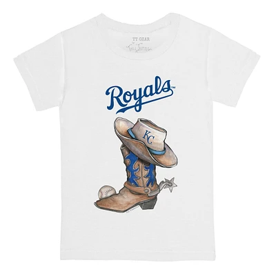 Youth Tiny Turnip White Kansas City Royals Cowboy Boot T-Shirt