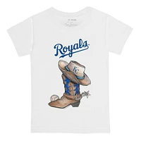 Youth Tiny Turnip White Kansas City Royals Cowboy Boot T-Shirt