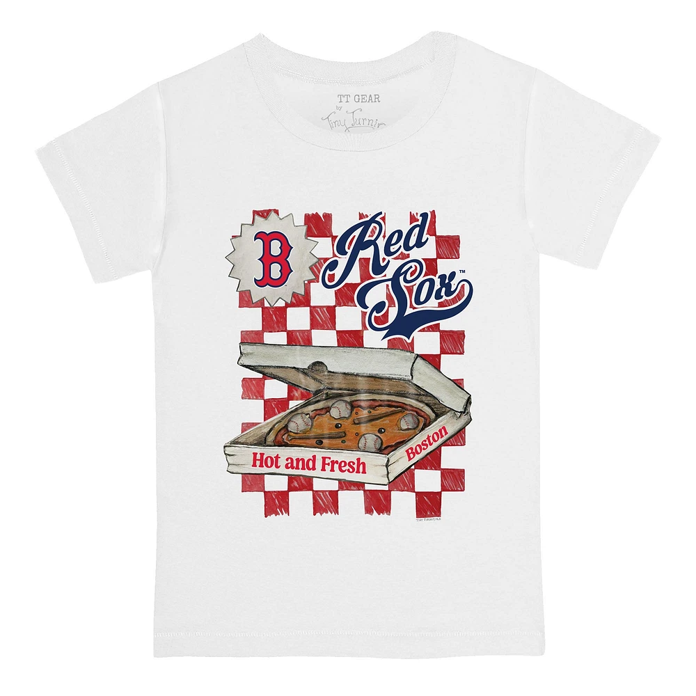 Infant Tiny Turnip White Boston Red Sox Pizza T-Shirt