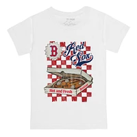 Infant Tiny Turnip White Boston Red Sox Pizza T-Shirt