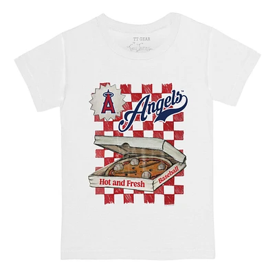 Infant Tiny Turnip White Los Angeles Angels Pizza T-Shirt