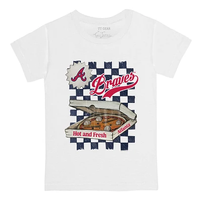 Infant Tiny Turnip White Atlanta Braves Pizza T-Shirt