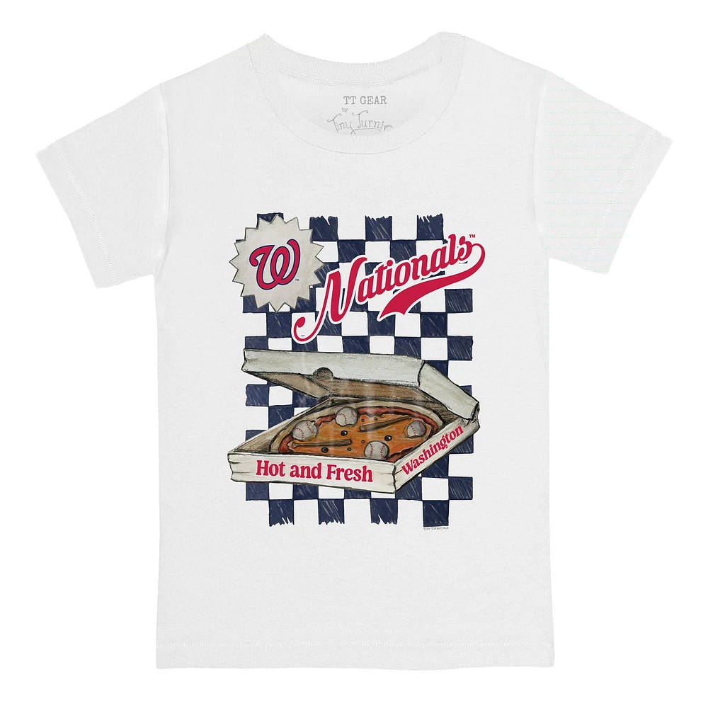 Toddler Tiny Turnip White Washington Nationals Pizza T-Shirt