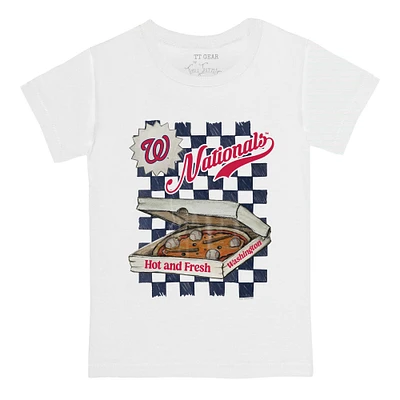 Toddler Tiny Turnip White Washington Nationals Pizza T-Shirt