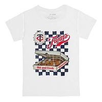 Toddler Tiny Turnip White Minnesota Twins Pizza T-Shirt