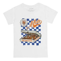 Toddler Tiny Turnip White New York Mets Pizza T-Shirt