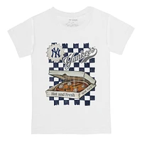 Toddler Tiny Turnip White New York Yankees Pizza T-Shirt