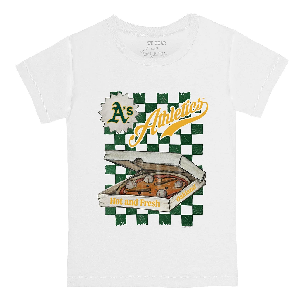 Toddler Tiny Turnip White Athletics Pizza T-Shirt