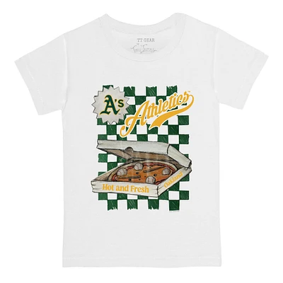 Toddler Tiny Turnip White Athletics Pizza T-Shirt