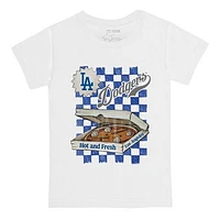 Toddler Tiny Turnip White Los Angeles Dodgers Pizza T-Shirt