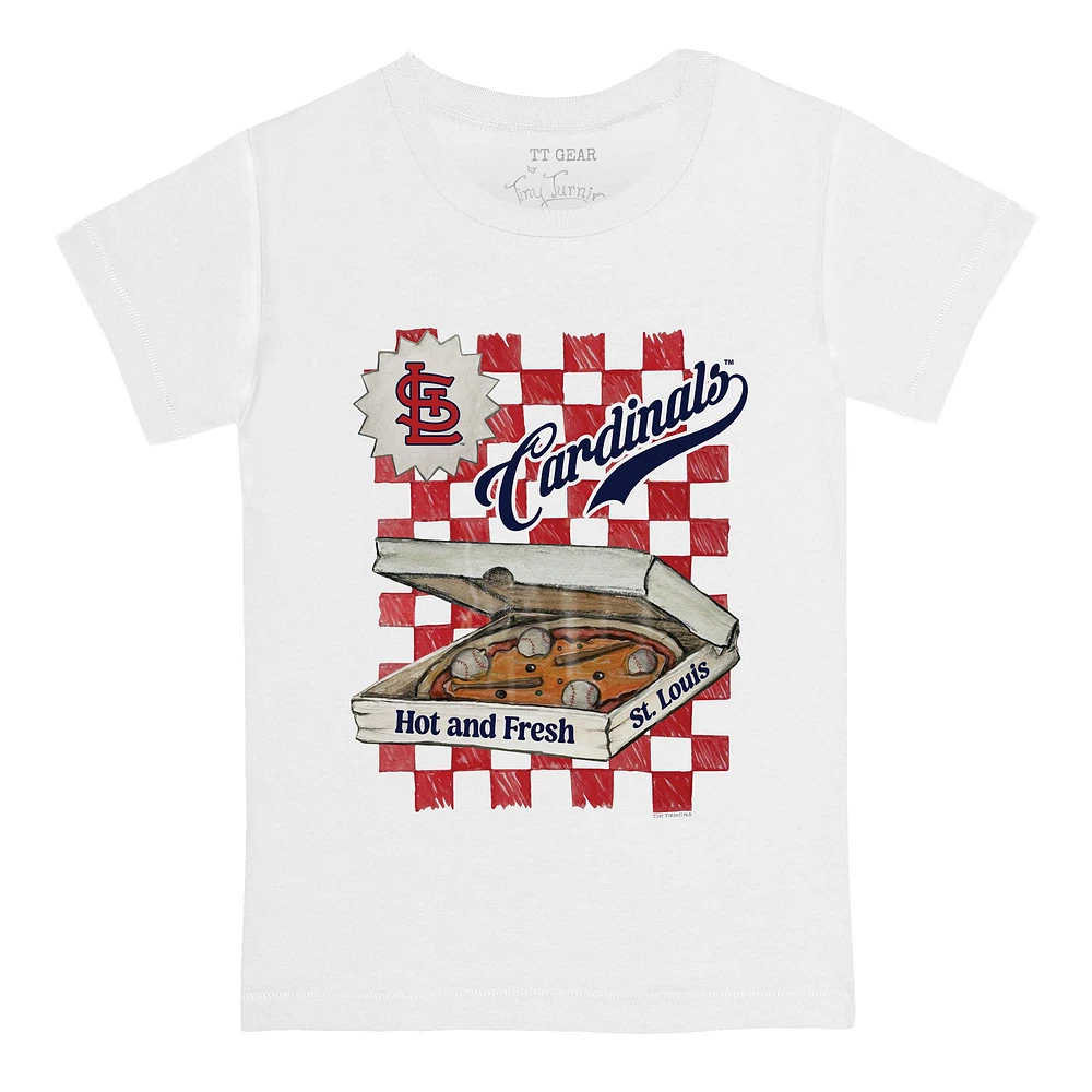 Toddler Tiny Turnip White St. Louis Cardinals Pizza T-Shirt