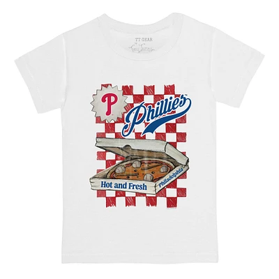 Youth Tiny Turnip White Philadelphia Phillies Pizza T-Shirt