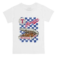 Youth Tiny Turnip White Texas Rangers Pizza T-Shirt