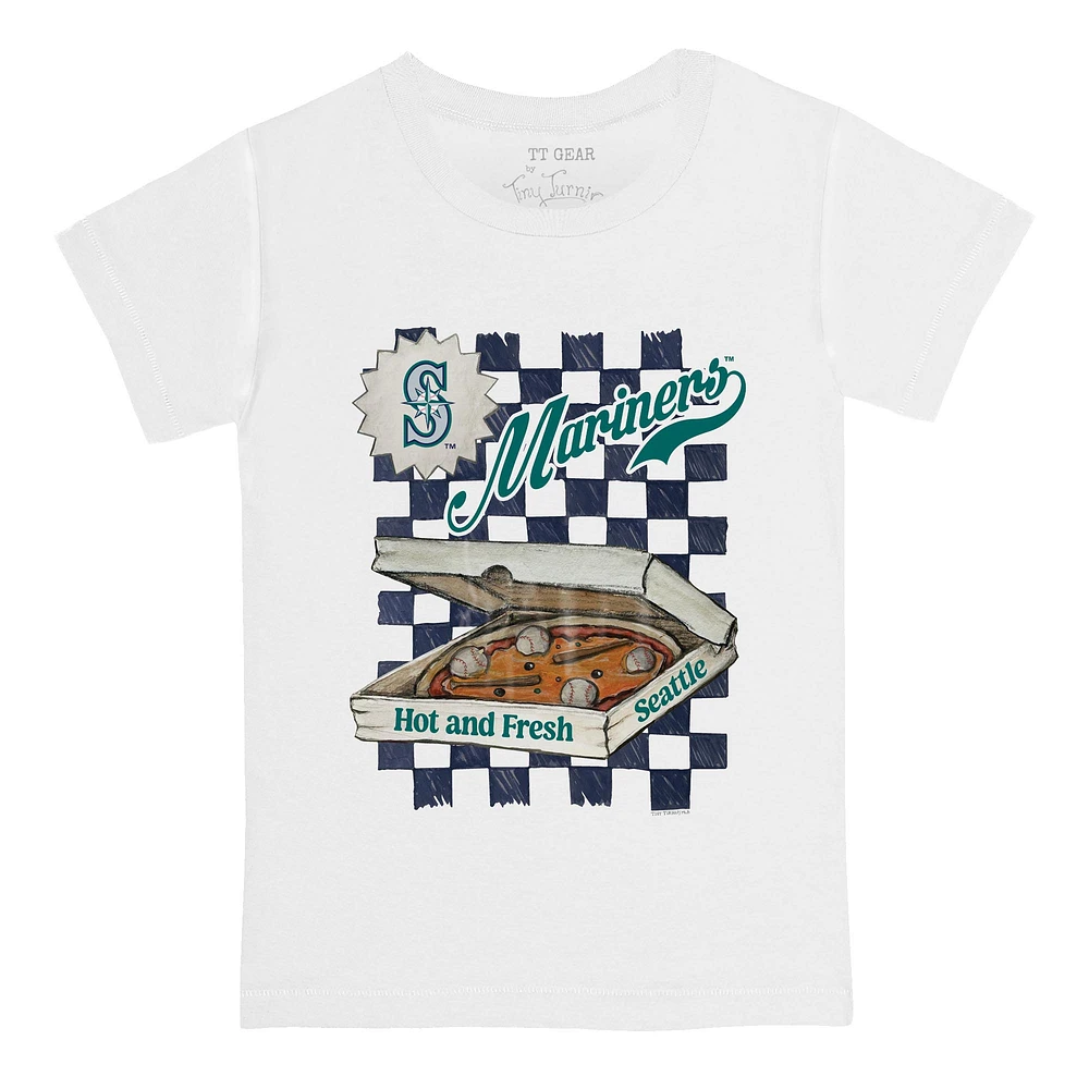 Youth Tiny Turnip White Seattle Mariners Pizza T-Shirt