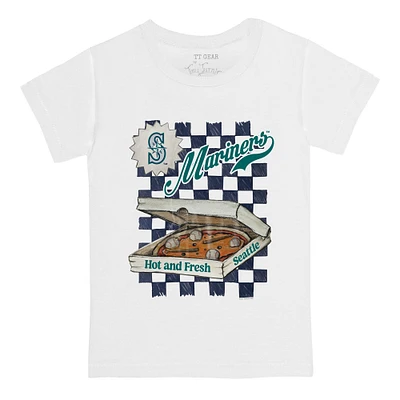 Youth Tiny Turnip White Seattle Mariners Pizza T-Shirt