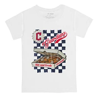 Youth Tiny Turnip White Cleveland Guardians Pizza T-Shirt