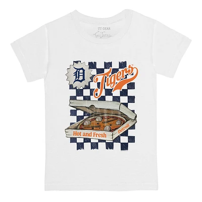 Youth Tiny Turnip White Detroit Tigers Pizza T-Shirt