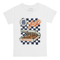 Youth Tiny Turnip White Detroit Tigers Pizza T-Shirt