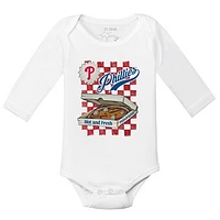 Infant Tiny Turnip White Philadelphia Phillies Pizza Long Sleeve Bodysuit