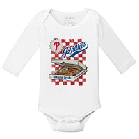 Infant Tiny Turnip White Philadelphia Phillies Pizza Long Sleeve Bodysuit