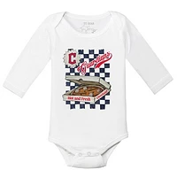 Infant Tiny Turnip White Cleveland Guardians Pizza Long Sleeve Bodysuit