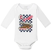 Infant Tiny Turnip White Cleveland Guardians Pizza Long Sleeve Bodysuit