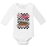 Infant Tiny Turnip White Cincinnati Reds Pizza Long Sleeve Bodysuit