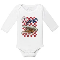 Infant Tiny Turnip White Los Angeles Angels Pizza Long Sleeve Bodysuit